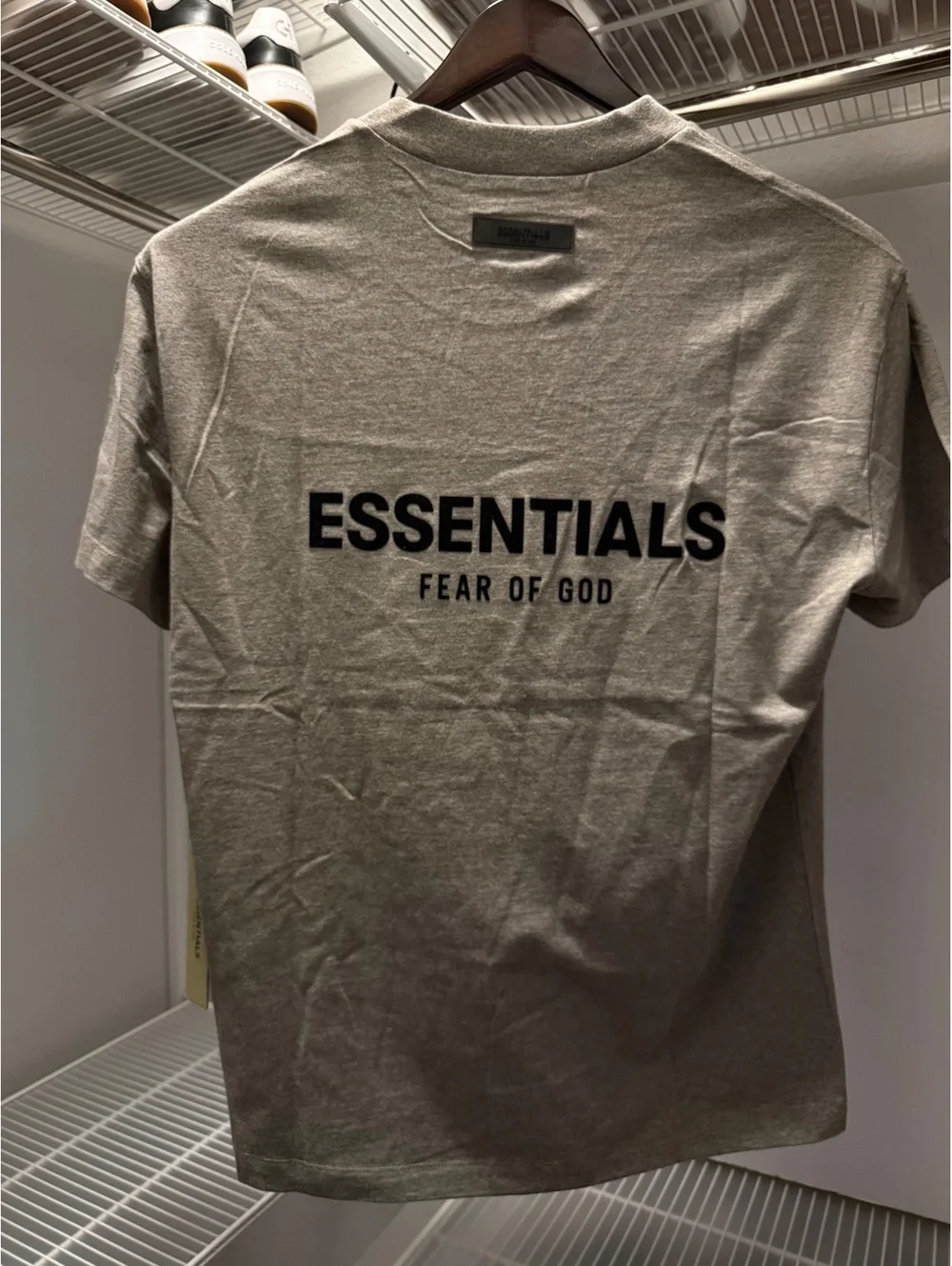 Fear of God Essentials Flocked Logo Heavyweight T Lrg NWT